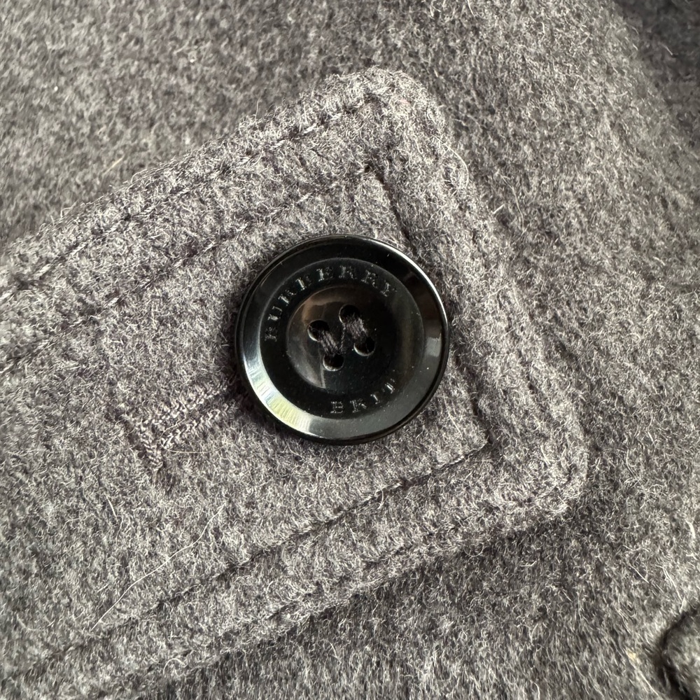 Burberry Brit Blackwell Coat Charcoal Gray Melange With Fox Fur Hood - Picture 5 of 8